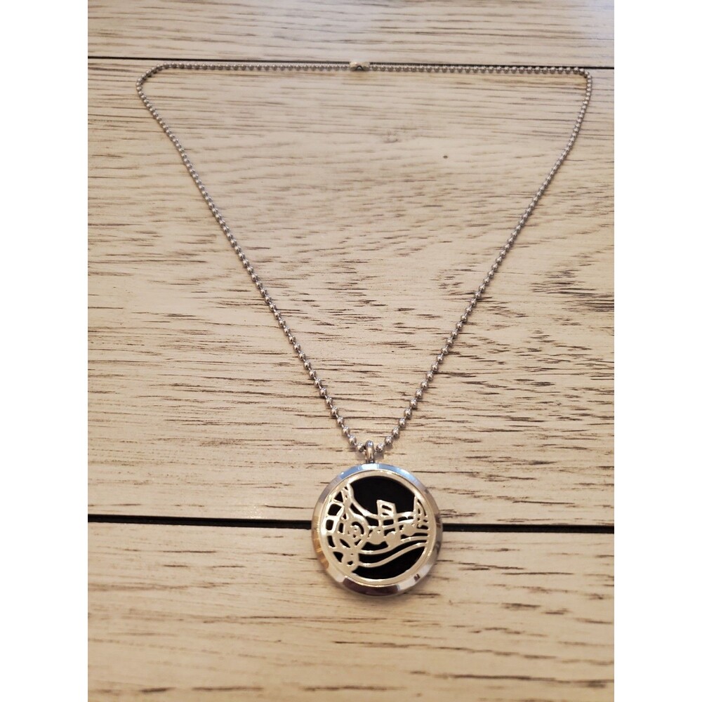 Essential Oil Diffuser Stainless Steel Magnetic Music Locket Ball Chain Necklace